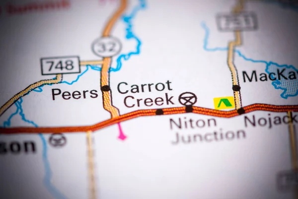 Carrot Creek. Canada on a map.