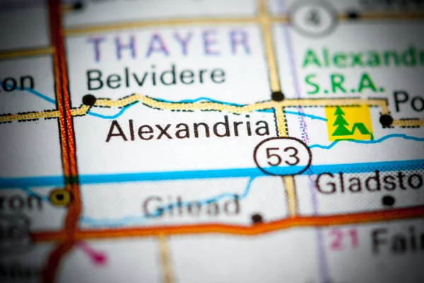 Alexandrië Nebraska Usa Een Kaart — Stockfoto