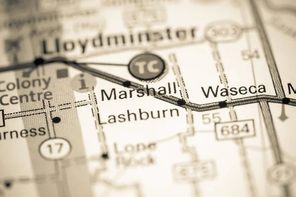 Marshall Canada Una Mappa — Foto Stock