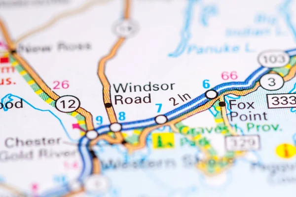 Windsor Yolu Kanada Haritada — Stok fotoğraf