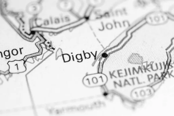 Digby. Canada on a map.