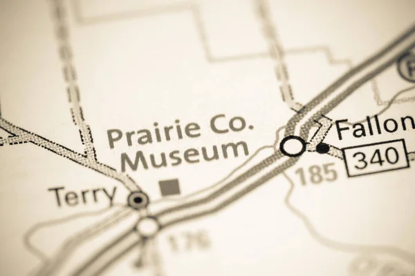Prairie Museum Montana Eua Sobre Mapa — Fotografia de Stock