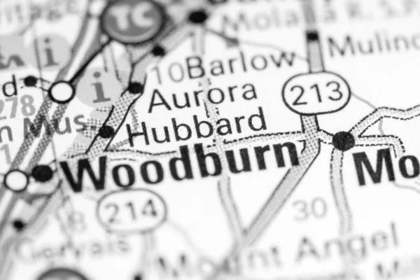 Hubbard Oregon Eua Sobre Mapa — Fotografia de Stock