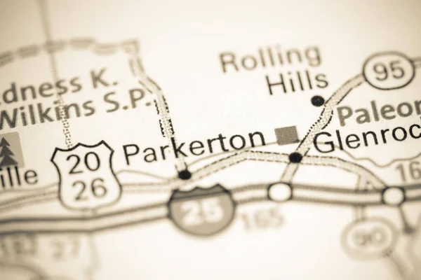 パーカートン ワイオミングだ 地図上のアメリカ — ストック写真