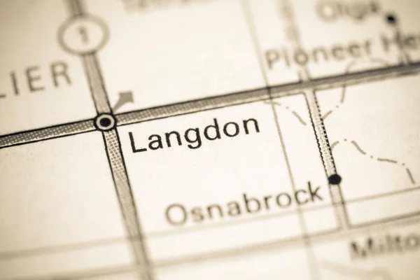 Λάνγκτον Βόρεια Ντακότα Ηπα Ένα Χάρτη — Φωτογραφία Αρχείου