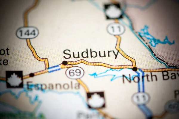 Sudbury. Canada on a map.