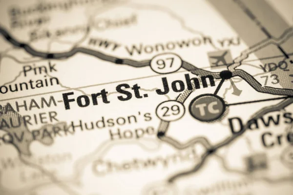 Fort St. John. Canada on a map.