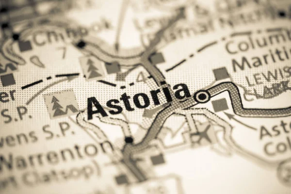アストリア オレゴン州 地図上のアメリカ — ストック写真