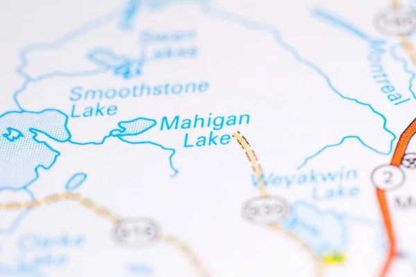 Lago Maélix Canadá Sobre Mapa — Fotografia de Stock