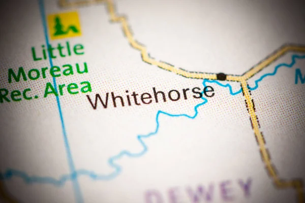 Whitehorse Dakota Sul Eua Sobre Mapa — Fotografia de Stock
