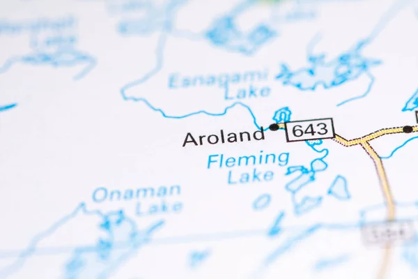 Aroland. Canada on a map.