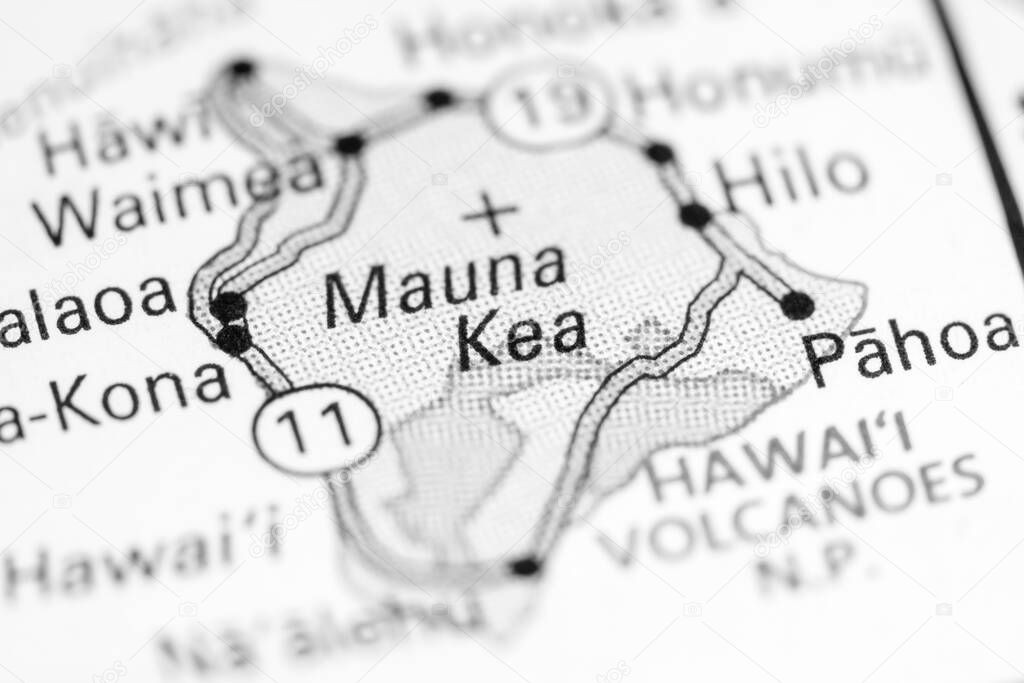 Mauna Kea. USA  on the map.