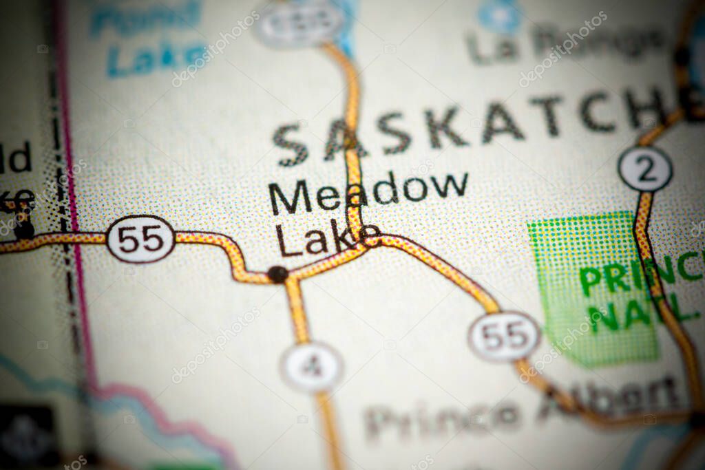 Meadow Lake. Canada on a map.