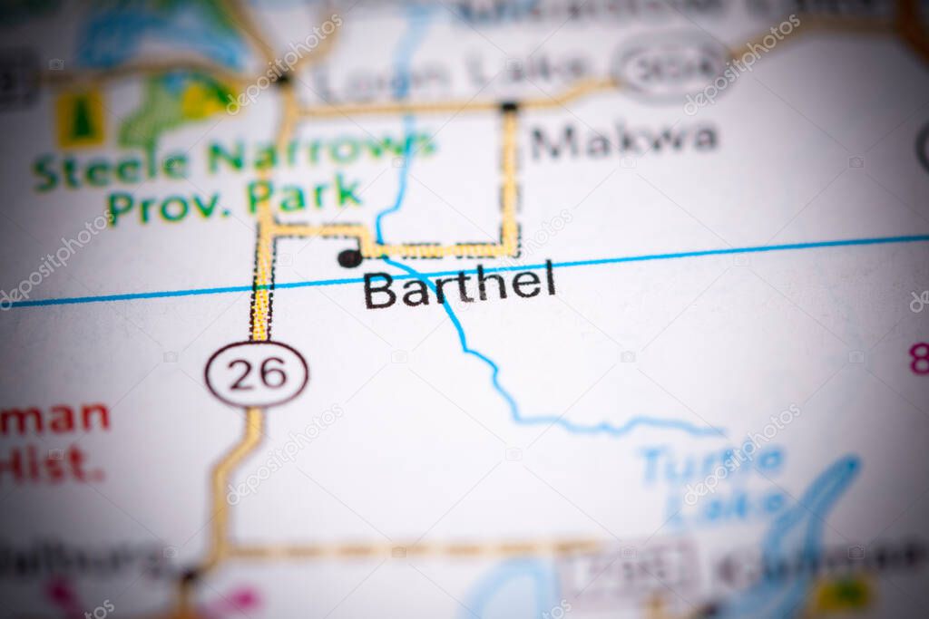 Barthel. Canada on a map.