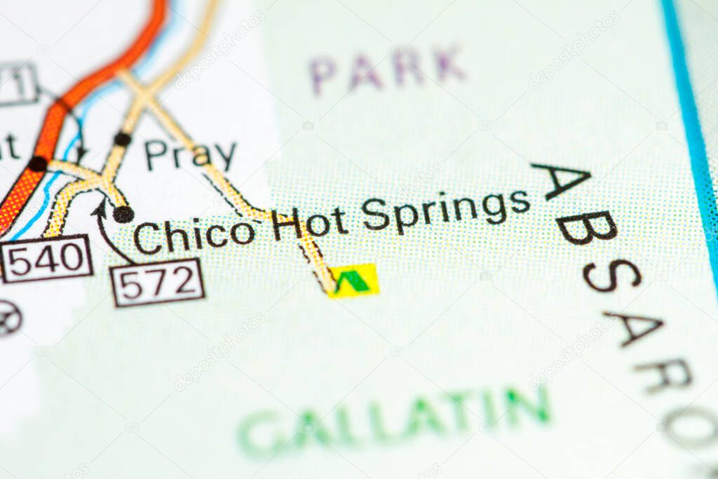 Chico Hot Springs. Montana on a map.
