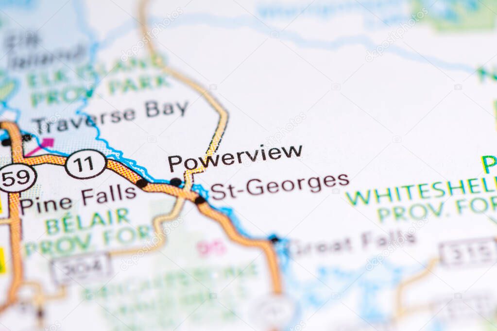 Powerview. Canada on a map.