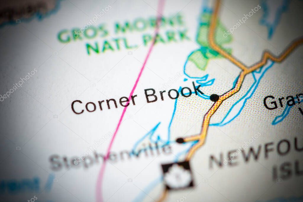 Corner Brook. Canada on a map.