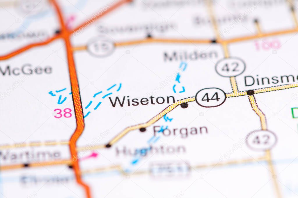 Wiseton. Canada on a map.