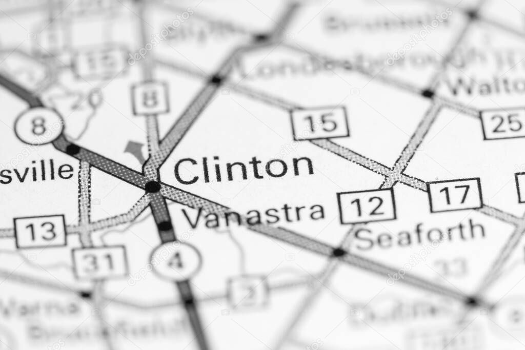 Clinton. Canada on a map.