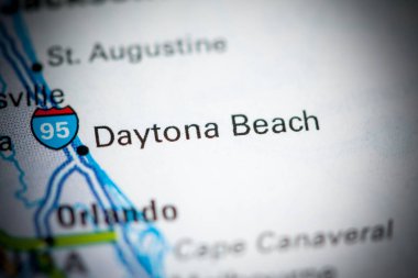 Daytona Beach. USA on a map. clipart