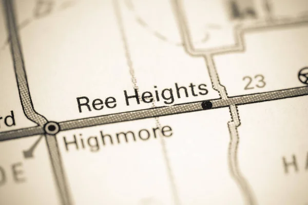 Ree Heights 南达科他州 地图上的美国 — 图库照片