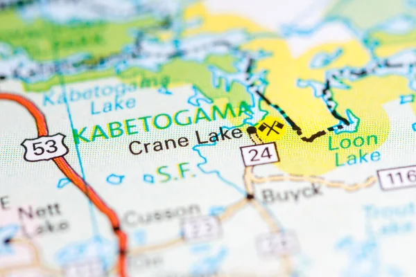 Crane Lake. Canada on a map.
