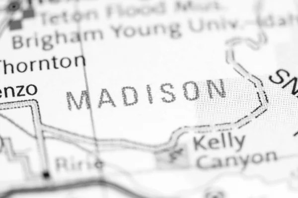 麦迪逊Madison 爱达荷地图上的美国 — 图库照片