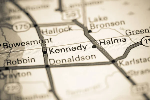 肯尼迪Kennedy 地图上的加拿大 — 图库照片