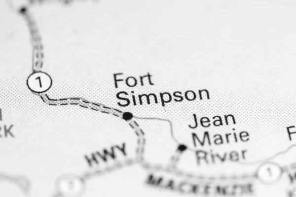 Fort Simpson. Canada on a map.