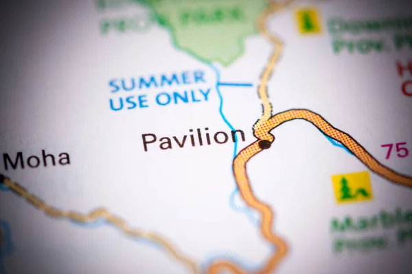 Pavilion. Canada on a map.