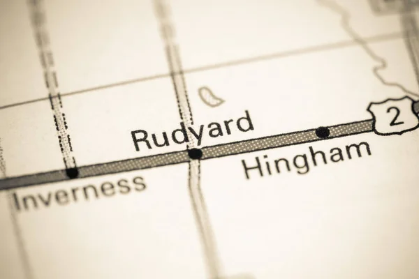 鲁德亚德蒙大拿地图上的美国 — 图库照片