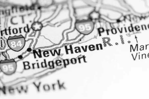 New Haven Eua Mapa — Fotografia de Stock