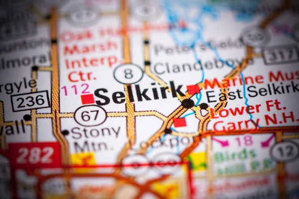 Selkirk 地图上的加拿大 — 图库照片