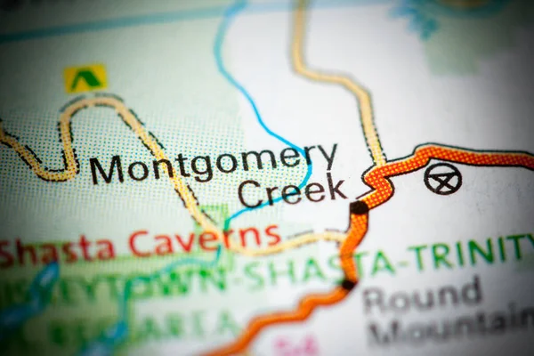 Montgomery Creek Califórnia Eua Sobre Mapa — Fotografia de Stock