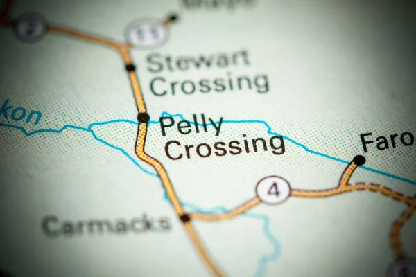 Pelly Crossing. Canada on a map.