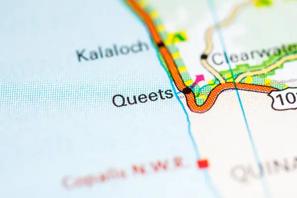 Queets Stato Washington Una Mappa — Foto Stock