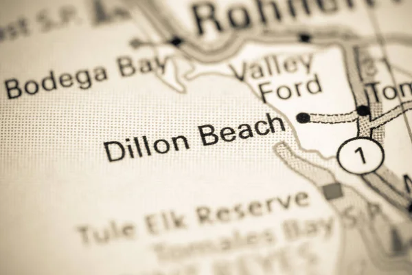 Dillon Beach. California. USA on a map.