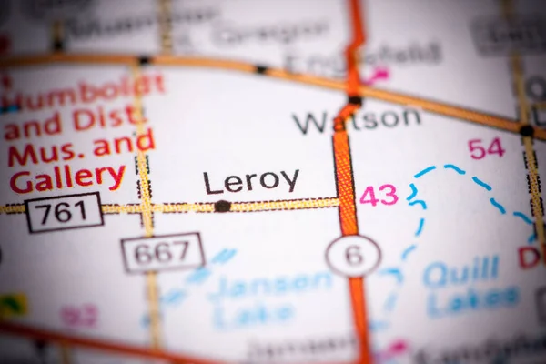 Leroy Kanada Haritada — Stok fotoğraf