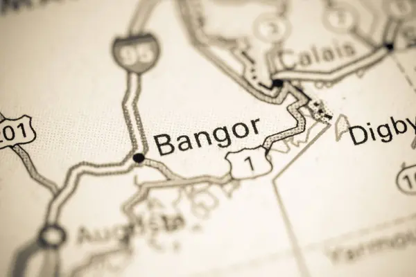 バンゴー 地図上のアメリカ — ストック写真