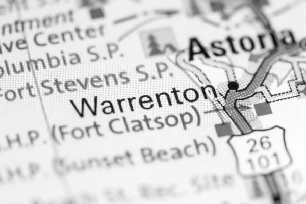 Warrenton Oregon Eua Sobre Mapa — Fotografia de Stock