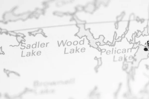 Jezioro Drewna Kanada Mapie — Zdjęcie stockowe