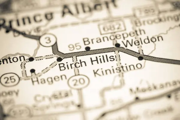Birch Hills. Canada on a map.