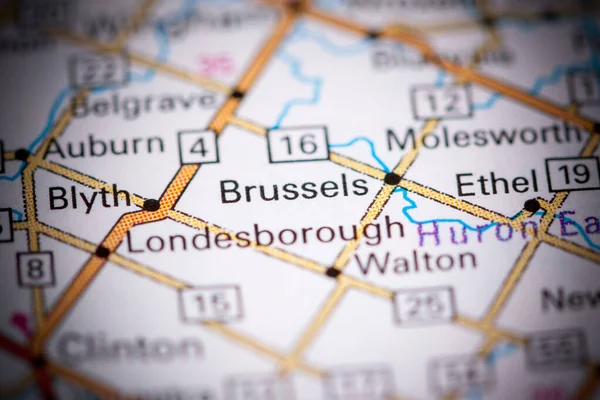 Bruxelles Canada Una Mappa — Foto Stock