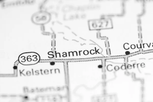 Shamrock 地图上的加拿大 — 图库照片