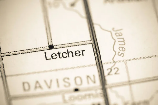 Λέτσερ Νότια Ντακότα Ηπα Ένα Χάρτη — Φωτογραφία Αρχείου