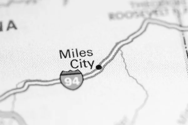マイルズシティだ 地図上のアメリカ — ストック写真