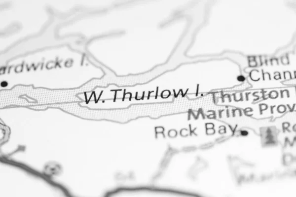 W. Thurlow Island. Canada on a map.