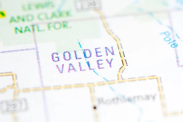 Golden Valley Montana Eua Sobre Mapa — Fotografia de Stock