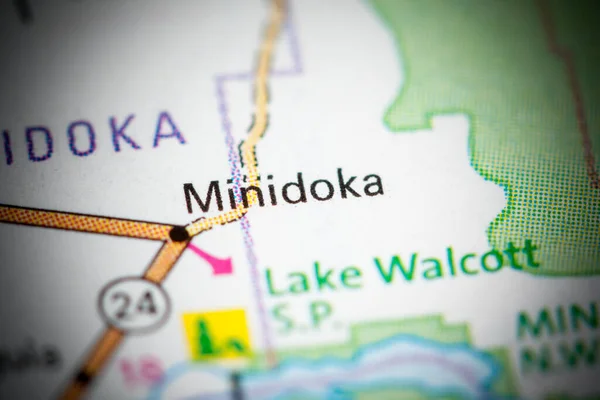 ミニドカ アイダホだ 地図上のアメリカ — ストック写真