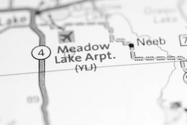 Aeropuerto Meadow Lake Canadá Mapa — Foto de Stock